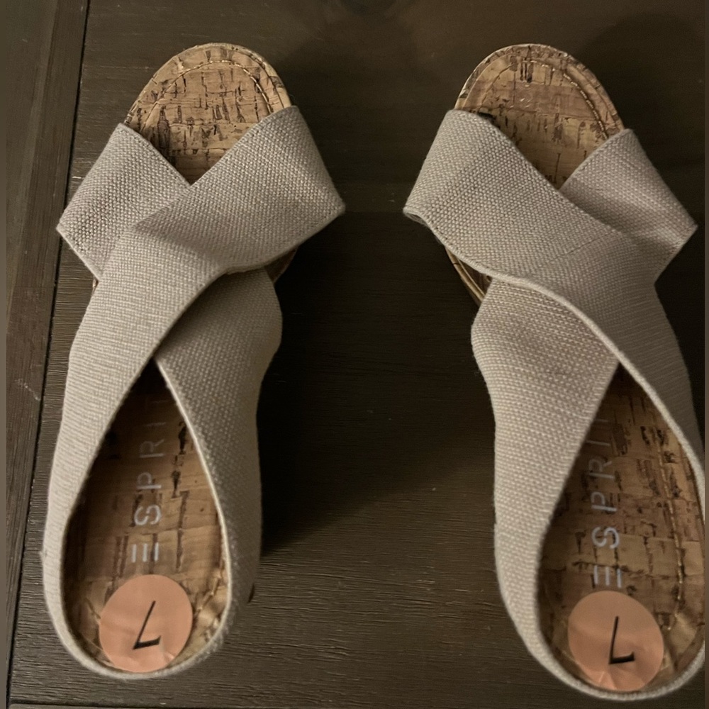 ESPRIT Cork Wedge Sandals Size 7